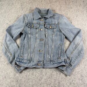 GAP Denim Women’s Jacket Size XS Blue Button Front Jean Trucker Coat